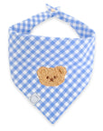 Periwinkle Blue Gingham Teddy Dog Bandana | Teddy Bear Dog Bandana | Shop Sunny Tails