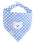 Periwinkle Blue Gingham Teddy Dog Bandana | Teddy Bear Dog Bandana | Shop Sunny Tails