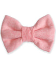 Pink Herringbone Flannel Dog Bow Tie - SUNNY TAILS