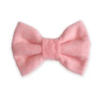 Pink Herringbone Flannel Dog Bow Tie | Valentines Snap Over Collar Bow Tie | Shop Sunny Tails