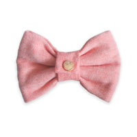 Pink Herringbone Flannel Dog Bow Tie | Valentines Snap Over Collar Bow Tie | Shop Sunny Tails