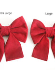LNY Red Corduroy Dog Sailor Bow - SUNNY TAILS