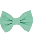 Matcha Sage Green Linen Dog Bow Tie - SUNNY TAILS