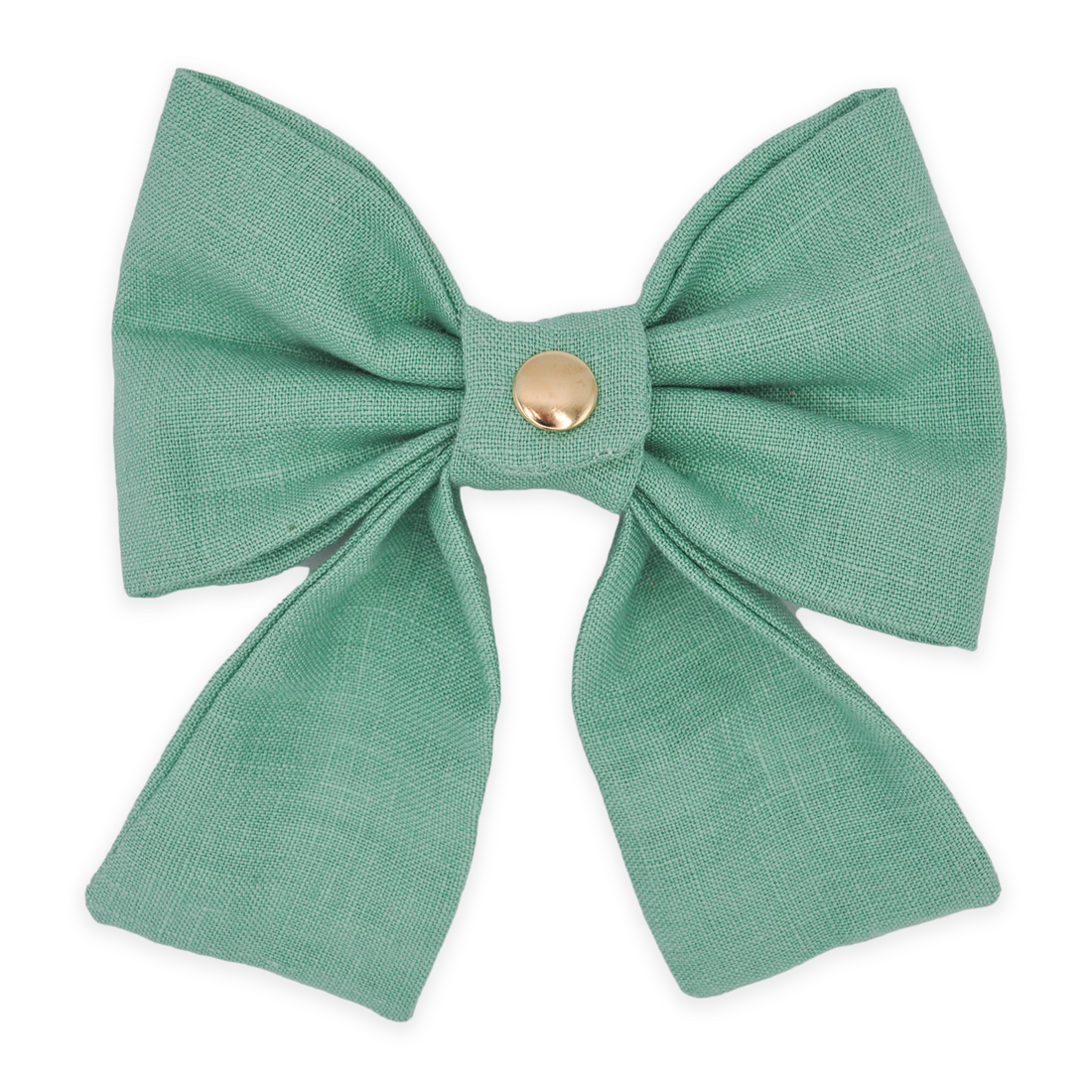 Sage Green Linen Matcha Dog Sailor Bow | Snap Over Collar Dog Bow | Shop Sunny Tails