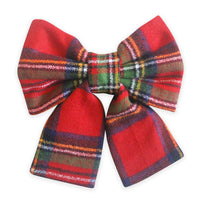 Christmas Plaid Flannel Dog Sailor Bow | Holiday Dog Sailor Bow | Shop Sunny Tails