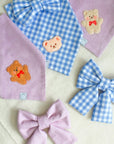 Periwinkle Blue Gingham Dog Bow Tie - SUNNY TAILS