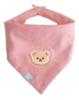 Pink Herringbone Flannel Teddy Bandana - SUNNY TAILS