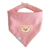 Pink Herringbone Flannel Teddy Bandana