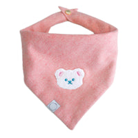 Pink Herringbone Flannel Teddy Bandana