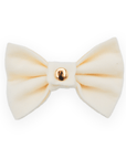 Ivory Flannel Dog Bow Tie - SUNNY TAILS