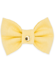 Yuzu Yellow Linen Dog Bow Tie - SUNNY TAILS