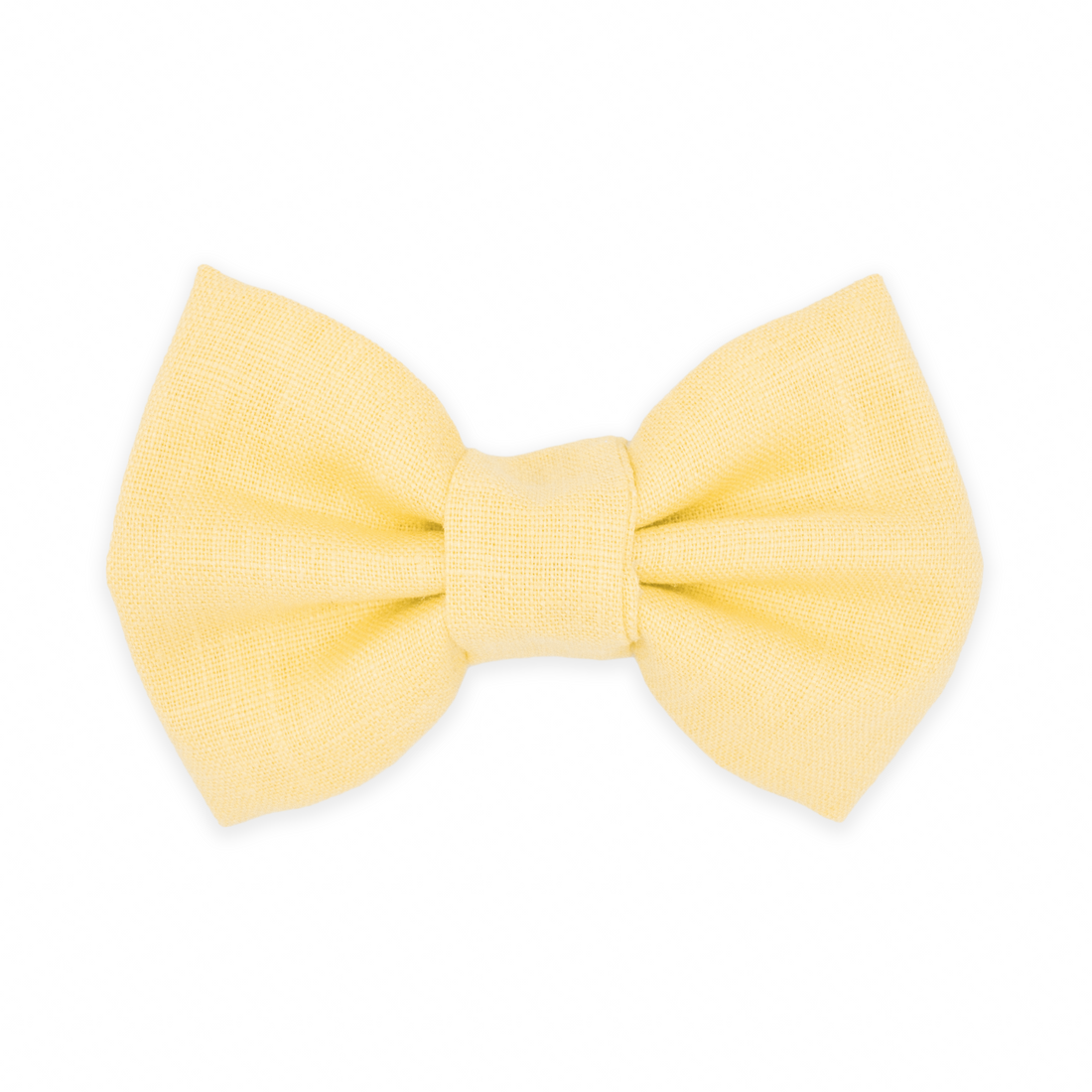 Yuzu Yellow Linen Dog Bow Tie | Snap Over Collar Bow Tie | Shop Sunny Tails