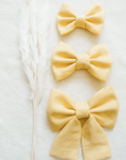 Yuzu Yellow Linen Dog Sailor Bow - SUNNY TAILS