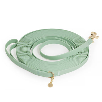 Pistachio Green Waterproof Cloud 30 Ft Dog Leash | Lightweight PVC Long Leash | Odor Proof, Stink Proof, and Durable Dog Lead | Available in 3 Lengths 