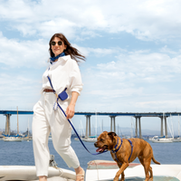Signature Navy Blue Convertible Hands Free Cloud Dog Leash | Crossbody, Multifunctional, Waterproo