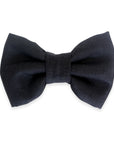 Black Linen Dog Bow Tie | Wedding Dog Bow Tie | Shop Sunny Tails