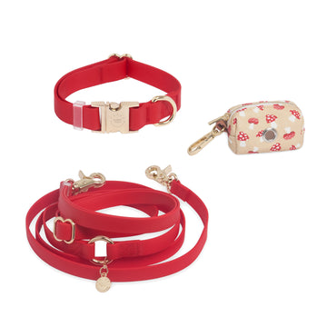 Cherry Red Cloud Dog Collar Bundle