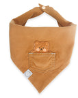 Caramel Corduroy Pocket Teddy Vol. 2 Dog Bandana - Brown - SUNNY TAILS