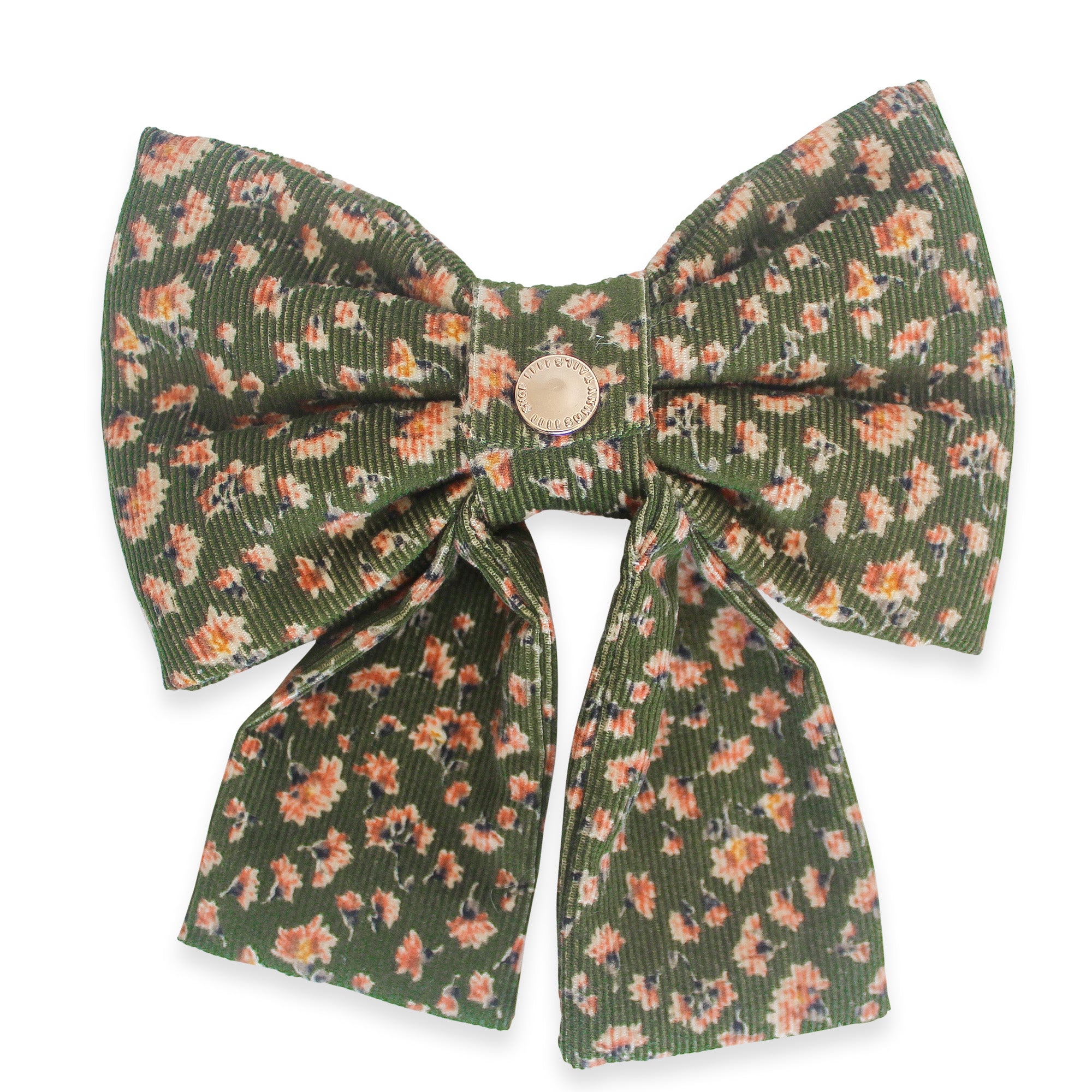 Autumn Florals Corduroy Dog Sailor Bow | Fall Dog Sailor Bow | Shop Sunny Tails
