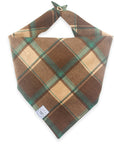 Mint Choco Plaid Flannel Dog Bandana - SUNNY TAILS