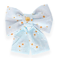 Embroidered Daisies Dog Sailor Bow