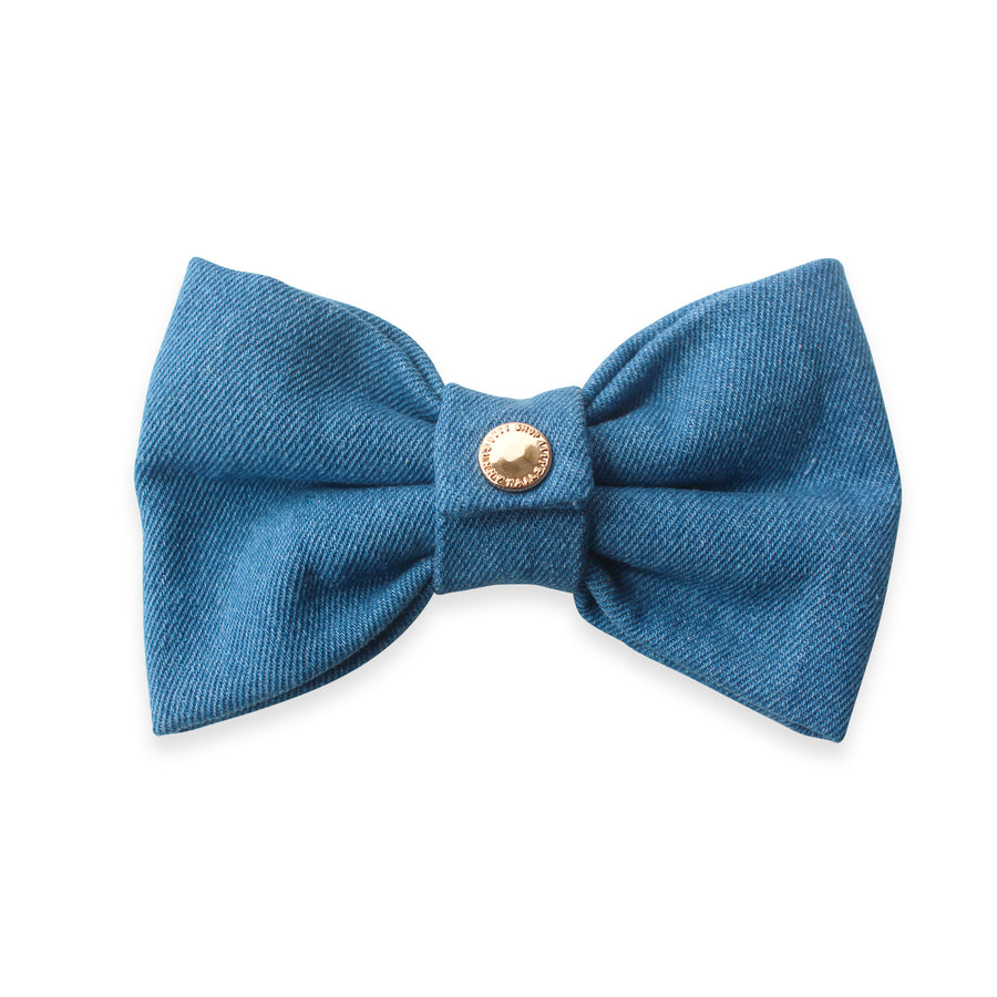 Indigo Blue Dog Bow Tie | Snap Over Collar Bow Tie | Shop Sunny Tails