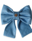 Denim Hearts Dog Sailor Bow