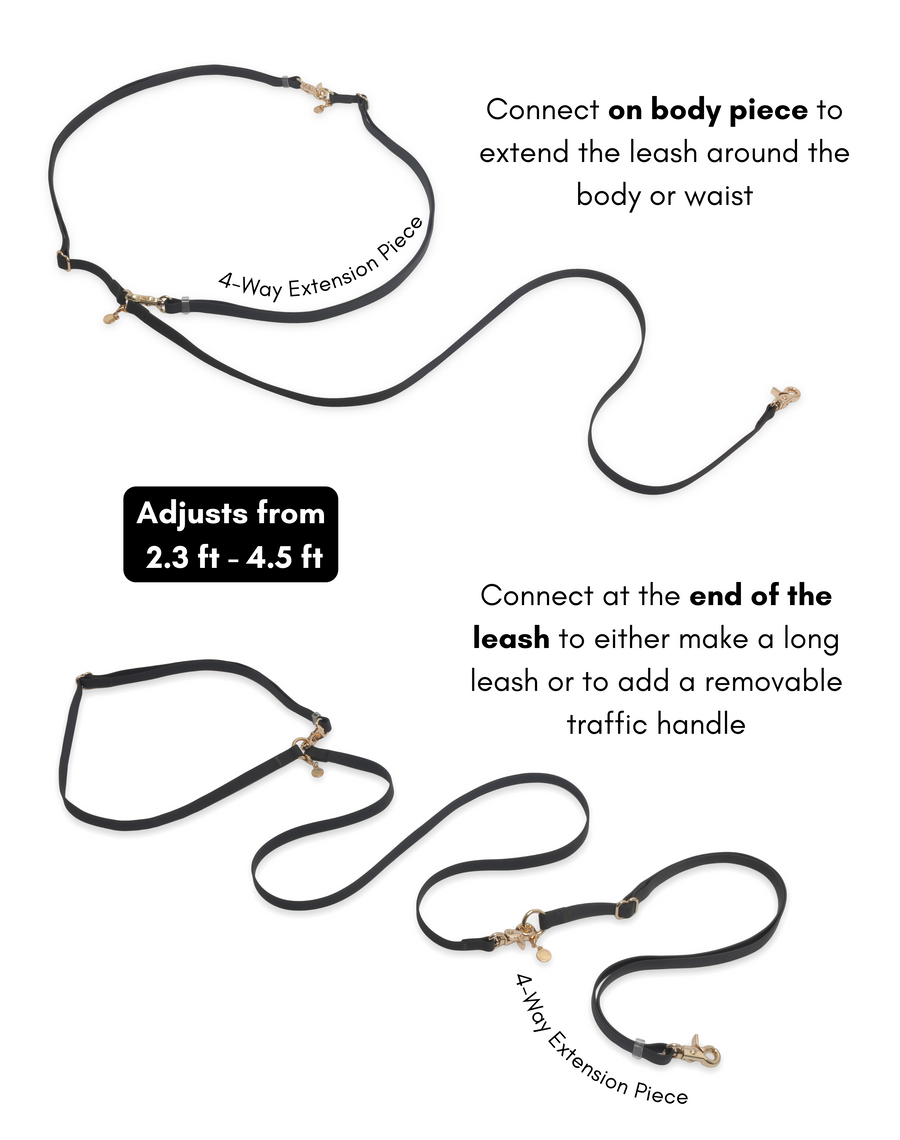 Mulberry Burgundy Cloud Leash 4-Way Extension 3/4"