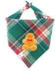 Gingerbread Green Tartan Flannel Dog Bandana - SUNNY TAILS