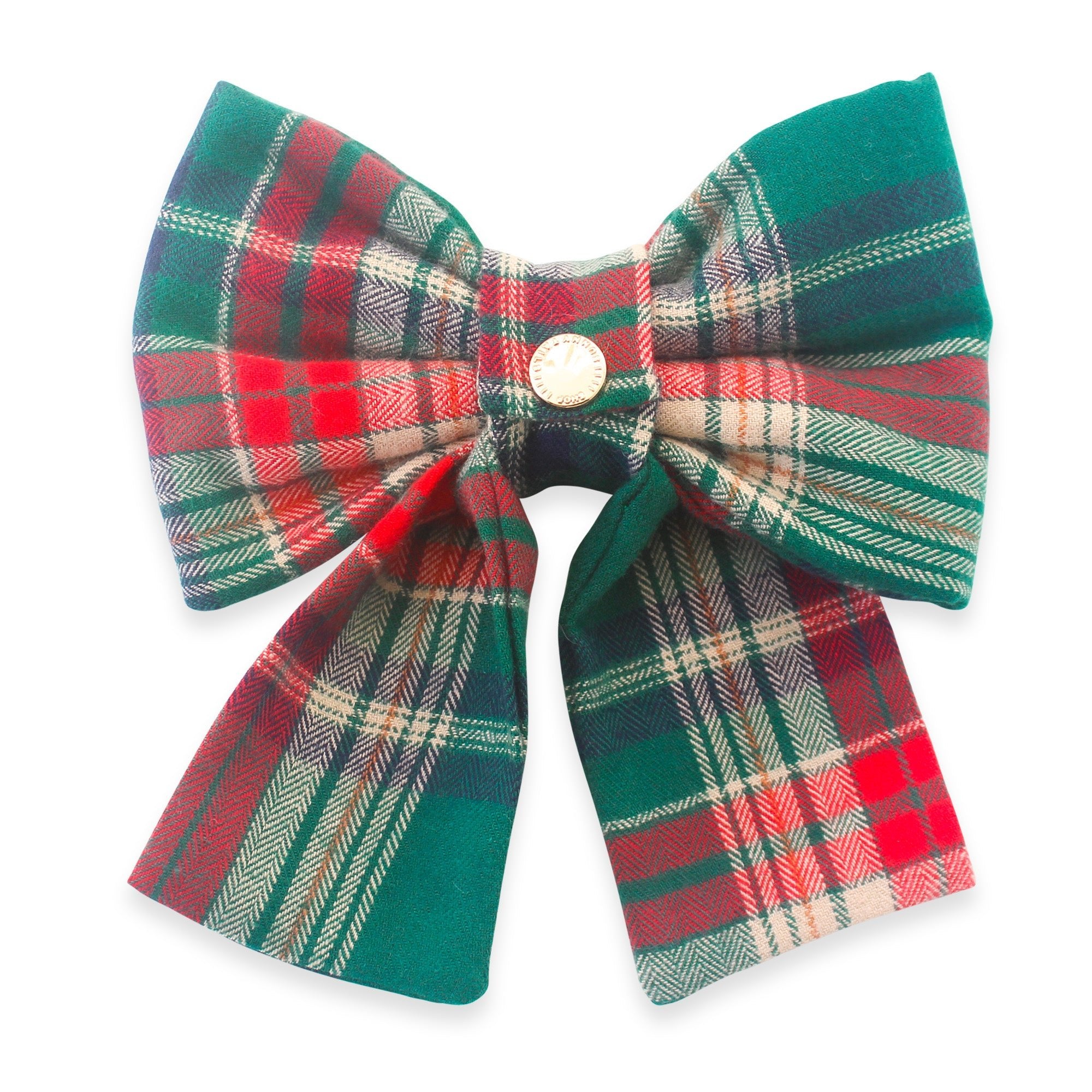Green Tartan Flannel Dog Sailor Bow - SUNNY TAILS