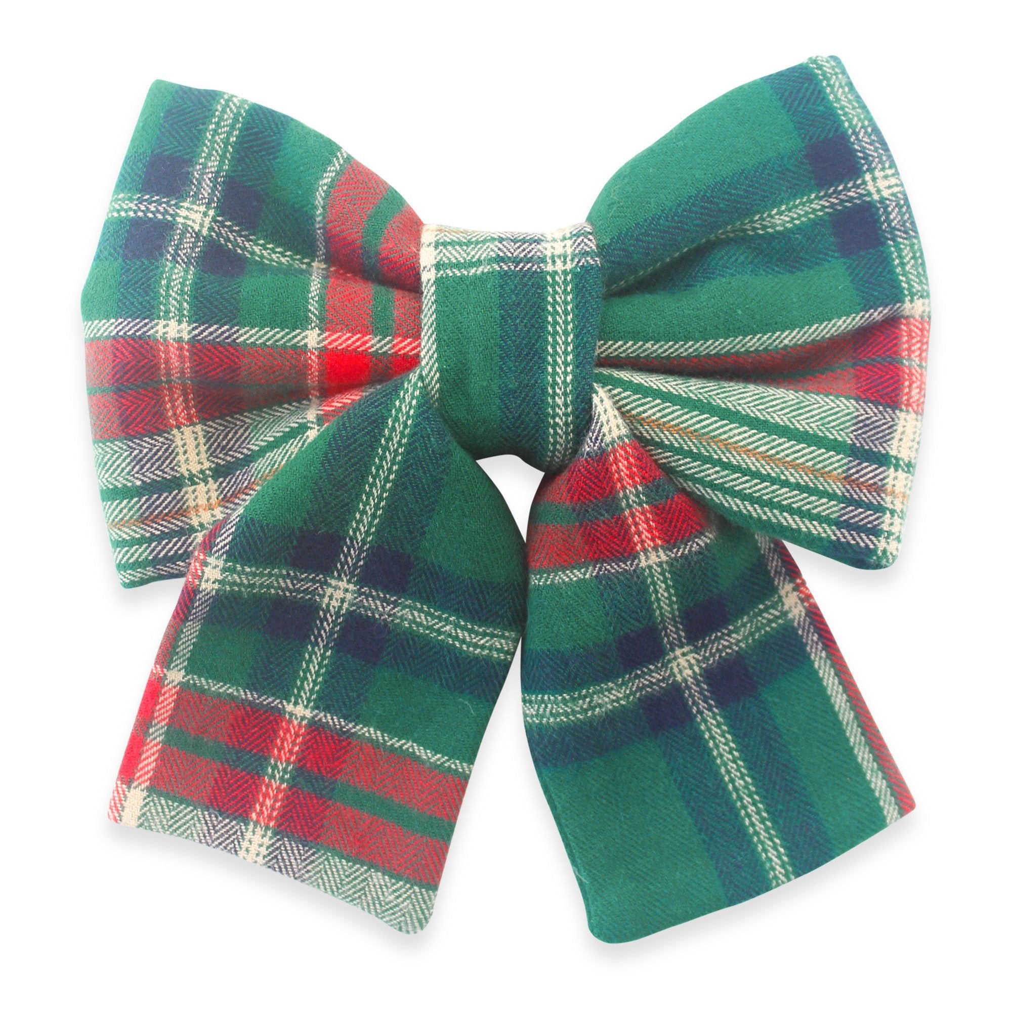 Green Tartan Flannel Dog Sailor Bow - SUNNY TAILS