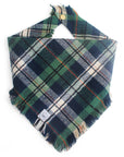 Evergreen Plaid Frayed Dog Bandana - SUNNY TAILS