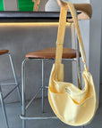 Sunny Tails Canvas Tote Bag | Butter Yellow Moon Bag | Yellow Travel Bag | Dumpling Bag