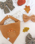 Caramel Corduroy Pocket Teddy Vol. 2 Dog Bandana - Brown - SUNNY TAILS