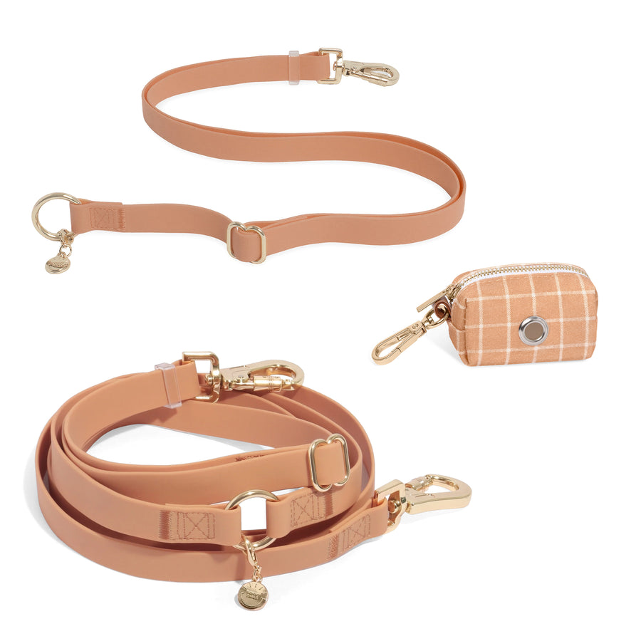 Chai Brown Wide Cloud Convertible Leash Extension Bundle 3/4"