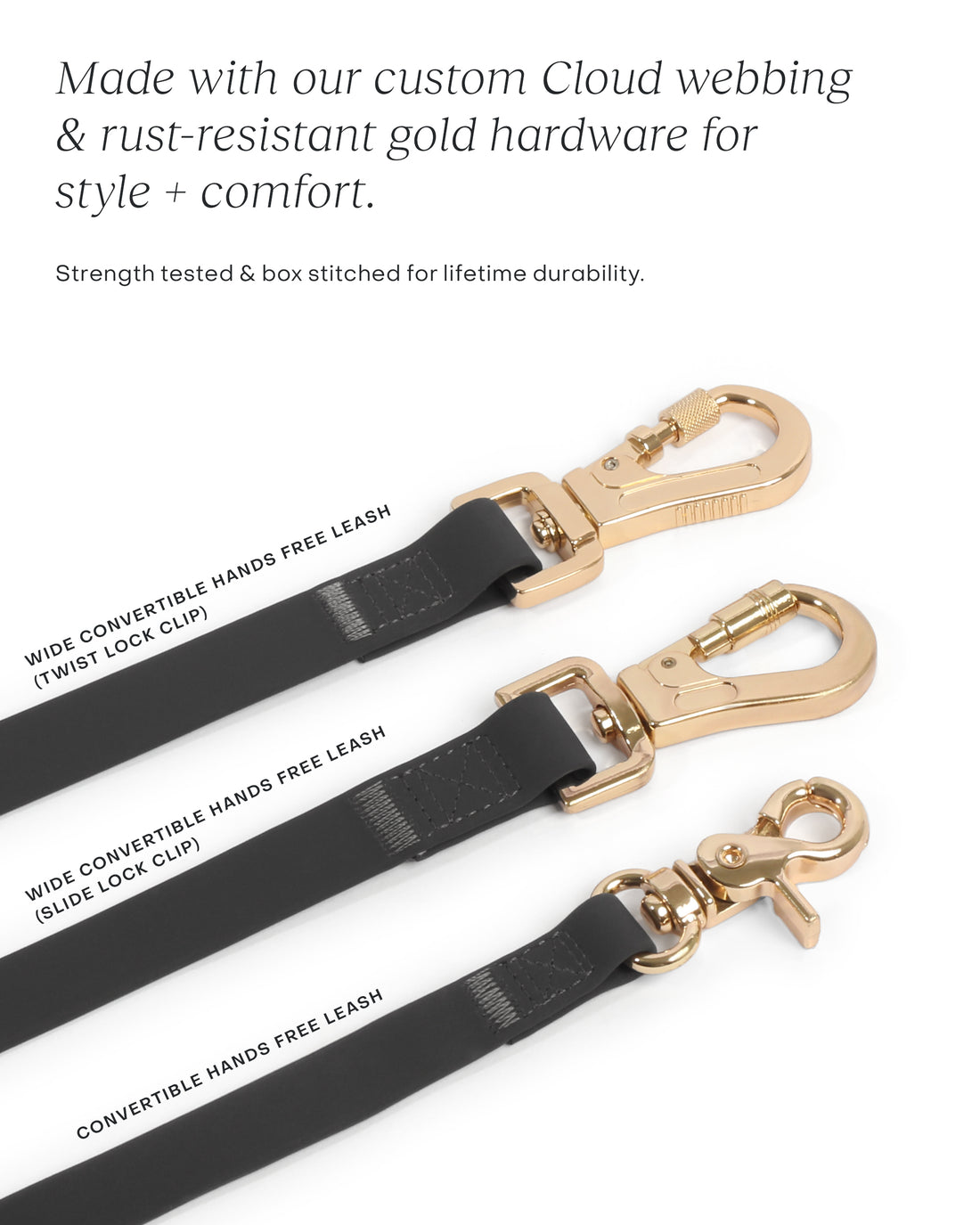 Ember Black 4-in-1 Convertible Hands Free Cloud Dog Leash