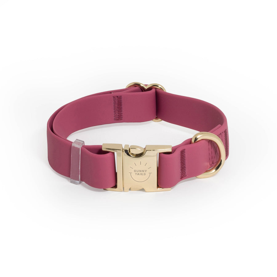 Mulberry Burgundy Waterproof Dog Collar | Maroon Dog Collar | Available in 3 Sizes | Durable Dog Collars | Shop Sunny Tails