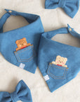 Indigo Blue Denim Dog Bow Tie - SUNNY TAILS