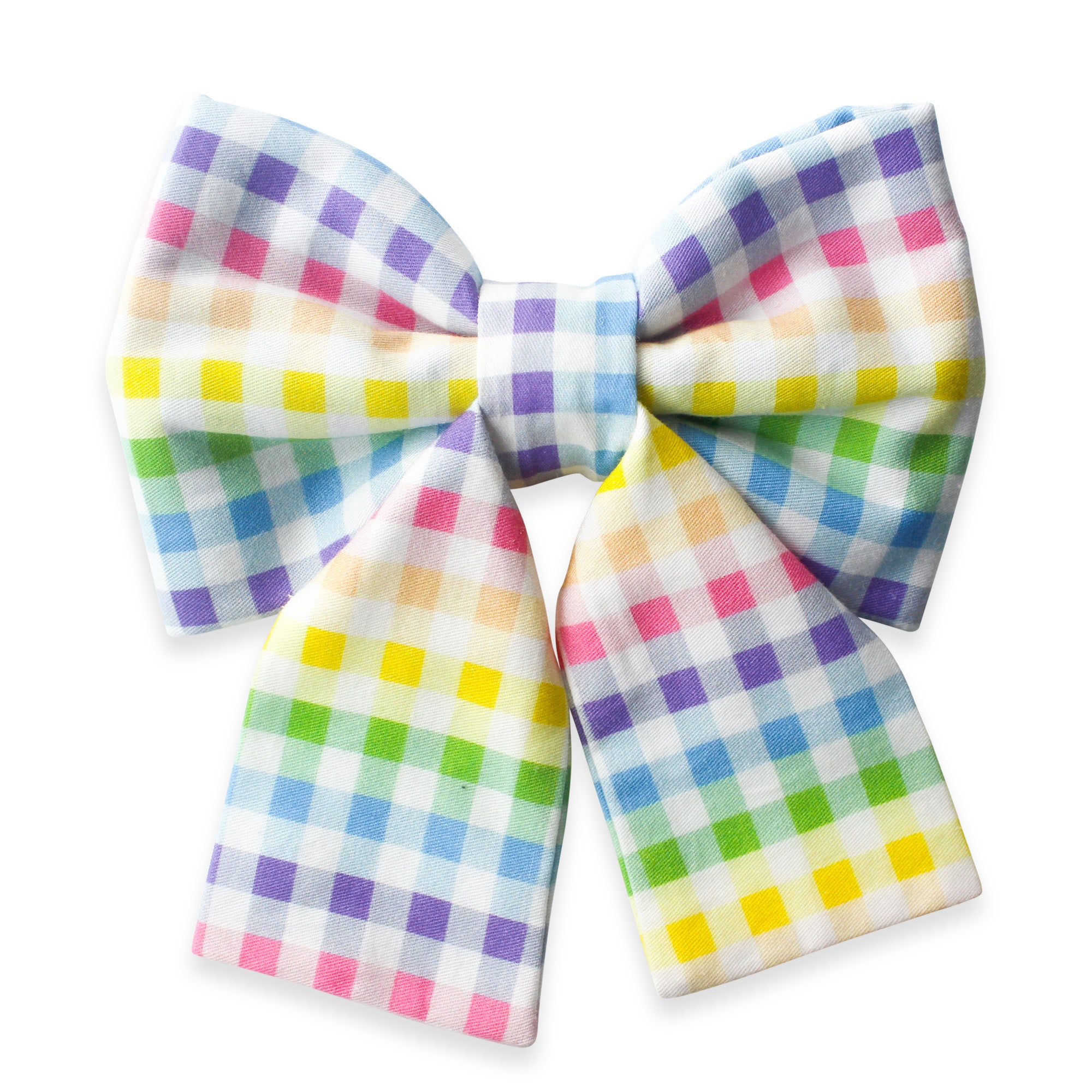 Rainbow Gingham Dog Sailor Bow | Summer Dog Sailor Bow | Shop Sunny Tails
