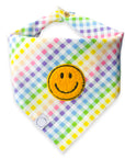 Rainbow Smiles Dog Bandana | Green Dog Bandana | Shop Sunny Tails