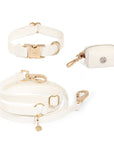 Cloud White Wide Cloud Dog Collar Bundle | Hands Free Dog Leash Set | Available in 3 Sizes