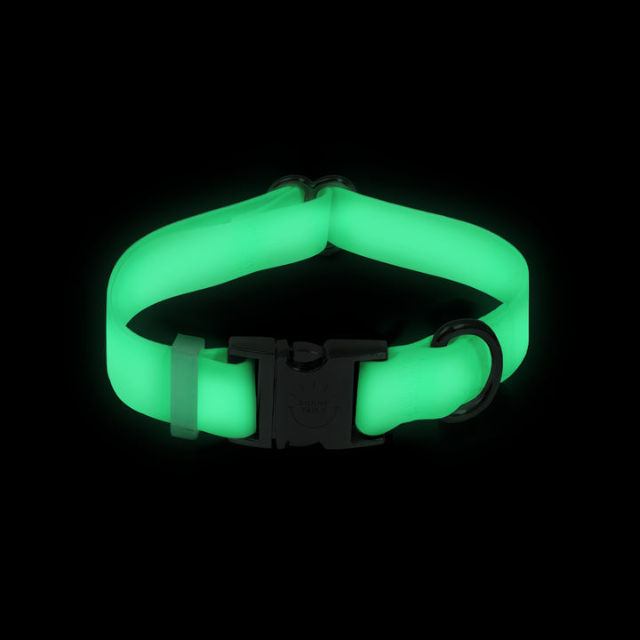 Lunar Glow Waterproof Dog Collar Glow in Dark Quick Release Collar Available in 3 Sizes Durable Dog Collars Wedding Dog Collar SUNNY TAILS