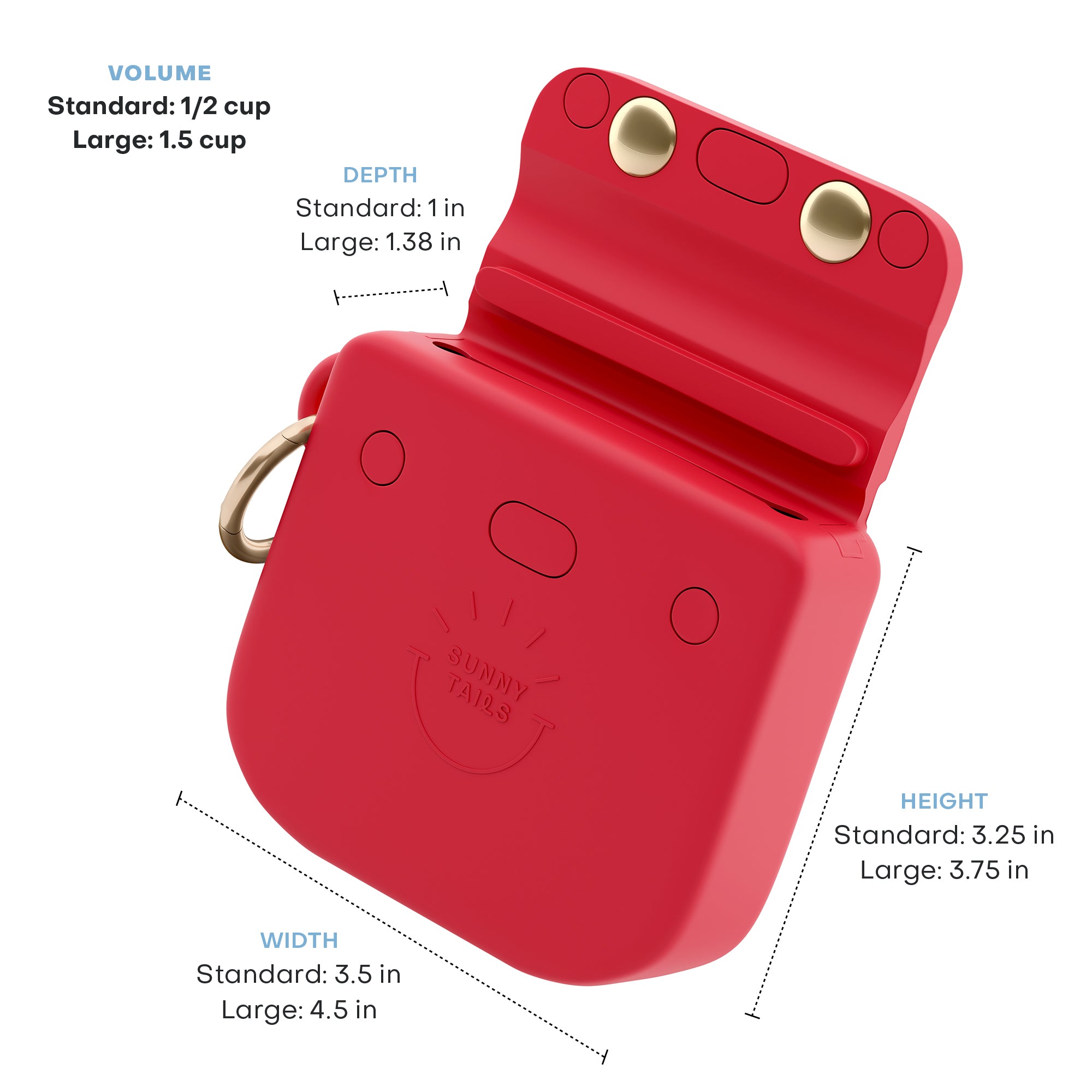 Cherry Red Snap Dog Treat Pouch