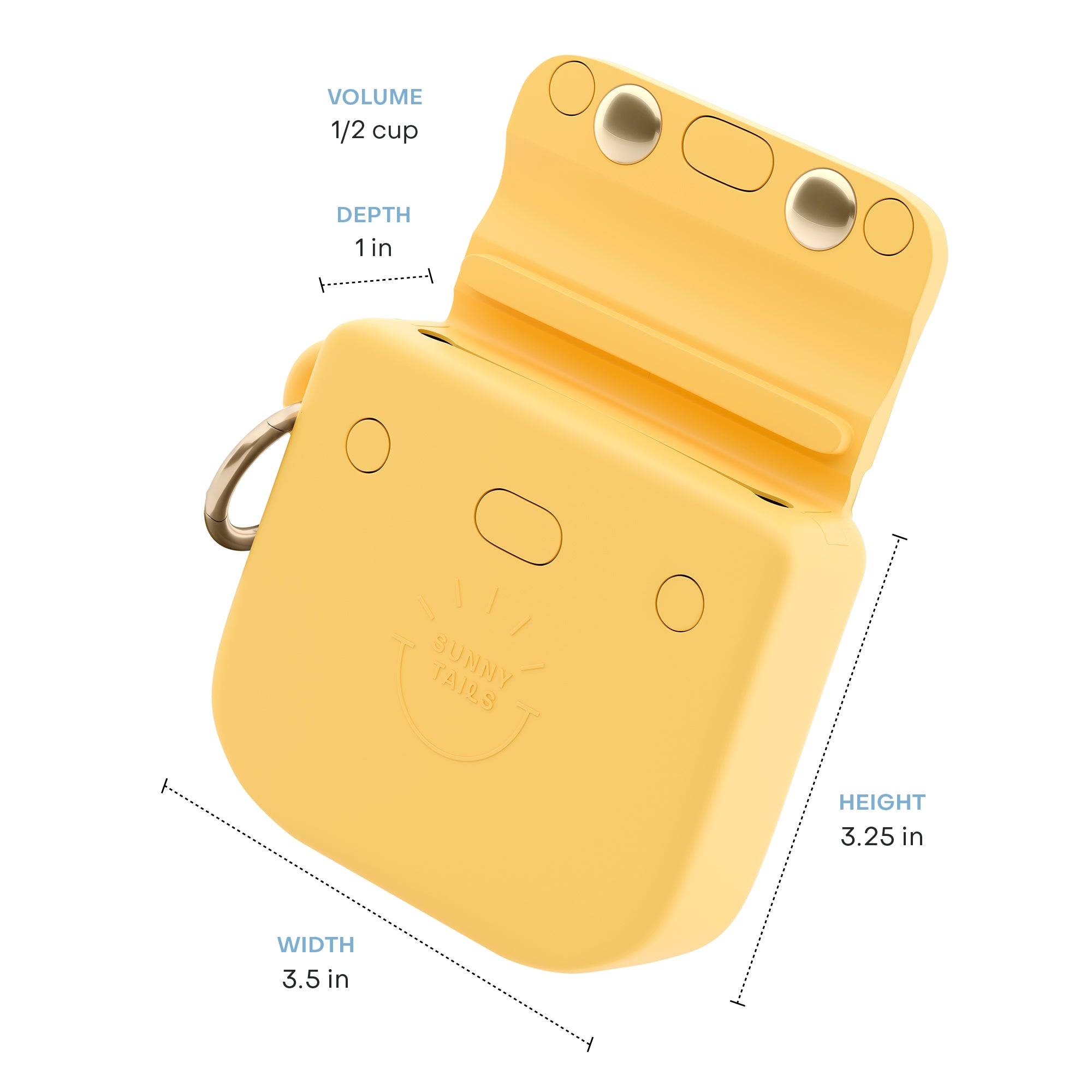 Dandelion Yellow Snap Dog Treat Pouch | Dog Training Bag | Dog Bag for Treats | Carry Wet or Dry Treats | Silicone Pouch for Dog | Sunny Tails