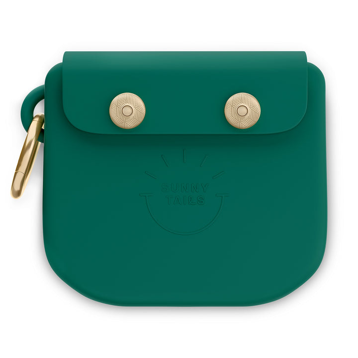 Meadow Green Snap Dog Treat Pouch | Dog Training Bag | Dog Bag for Treats | Carry Wet or Dry Treats | Silicone Pouch for Dog | Sunny Tails