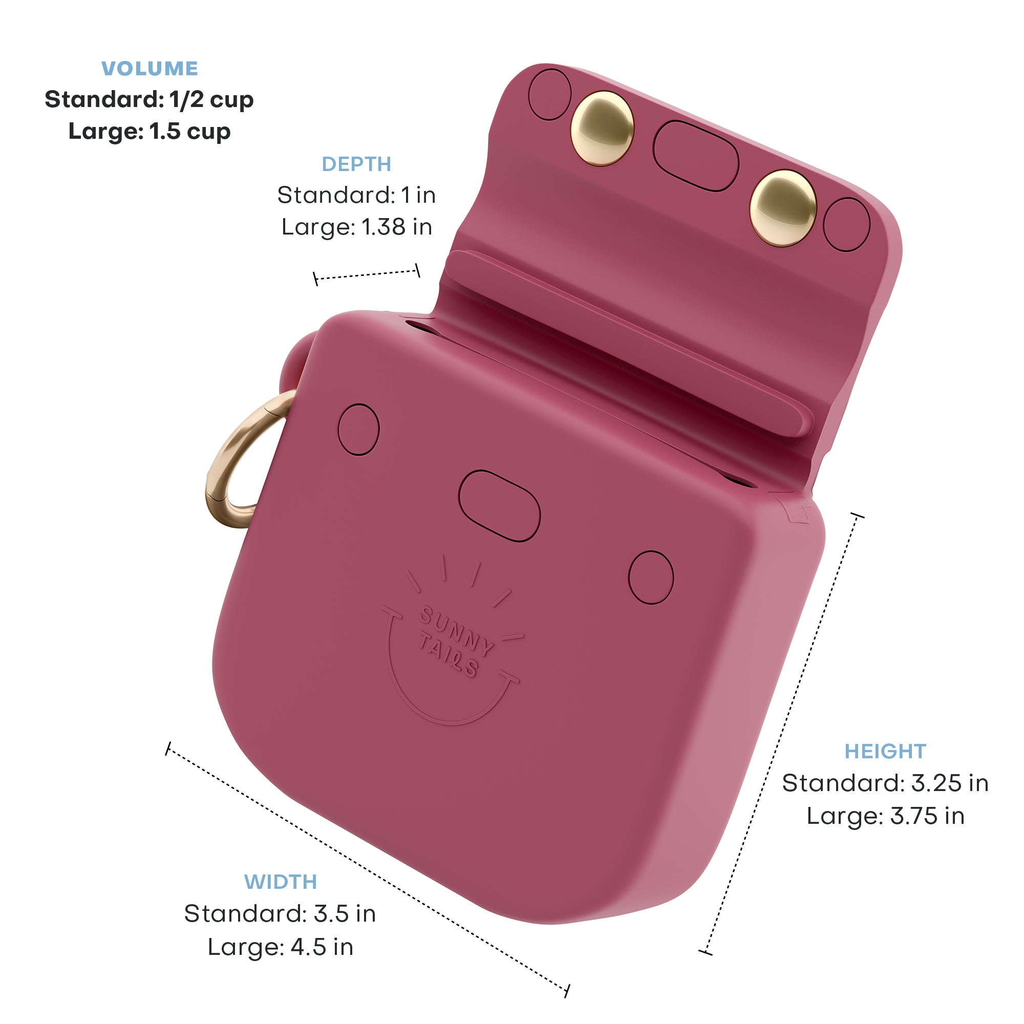 Mulberry Burgundy Snap Dog Treat Pouch | Dog Training Bag | Dog