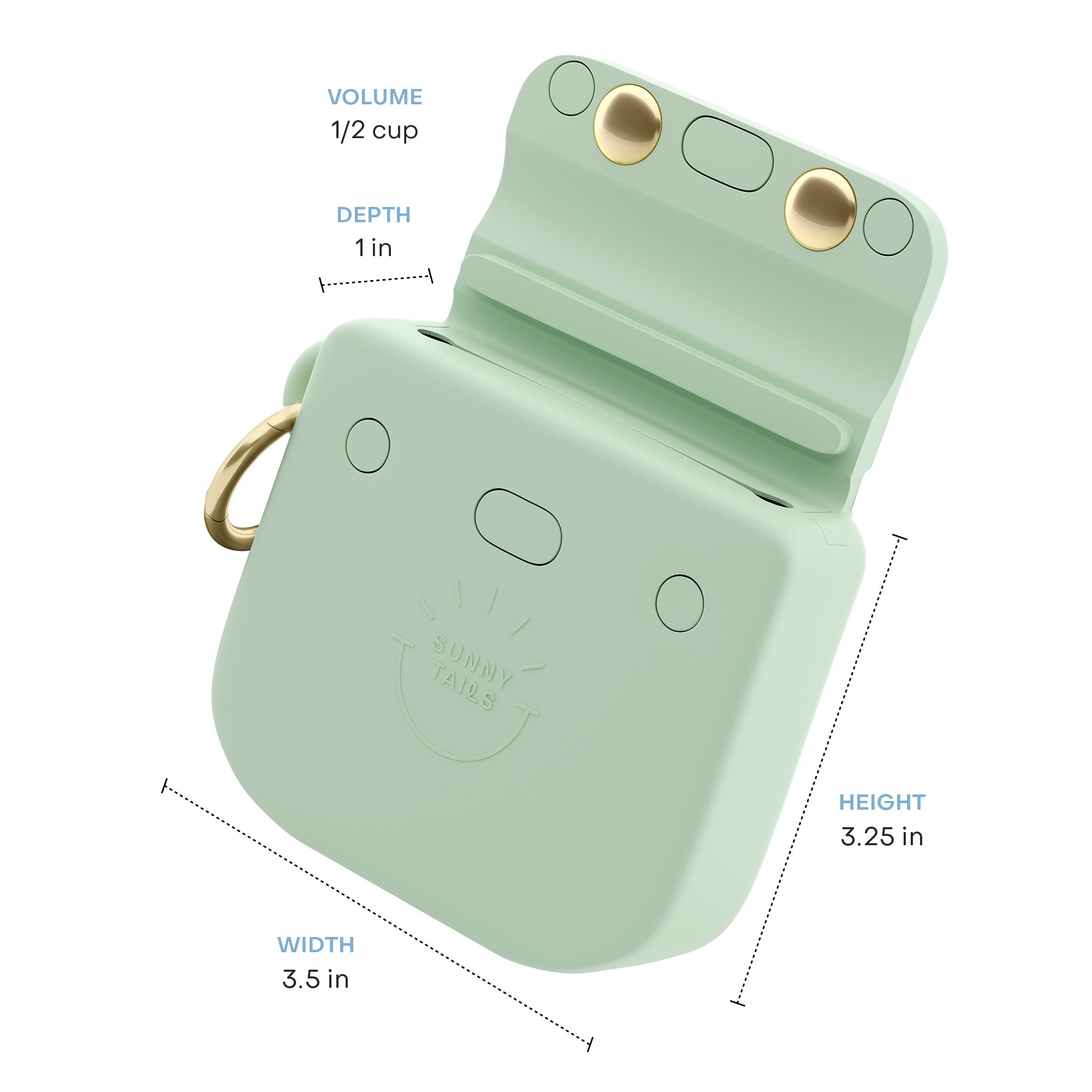 Pistachio Green Snap Dog Treat Pouch | Dog Training Bag | Dog Bag for Treats | Carry Wet or Dry Treats | Silicone Pouch for Dog | Sunny Tails