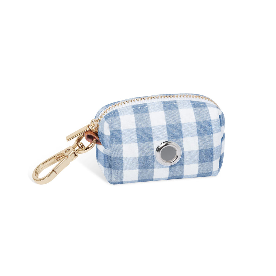 Malibu Blue Gingham Waste Bag Holder