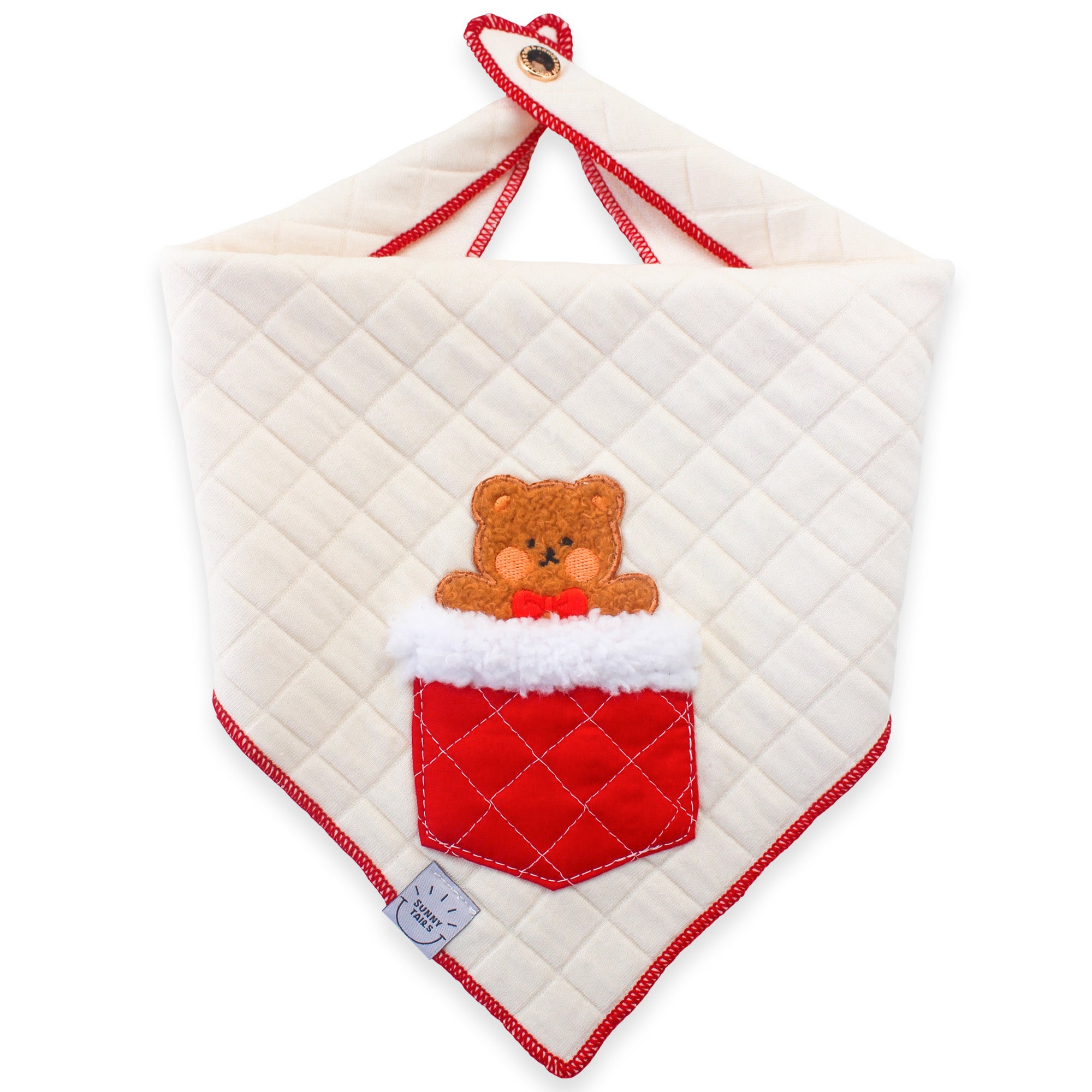 Sherpa Stocking Teddy Bandana - Brown - SUNNY TAILS