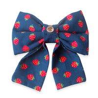 Strawberry Jeans Dog Sailor Bow | Spring Dog Sailor Bow | Shop Sunny Tails